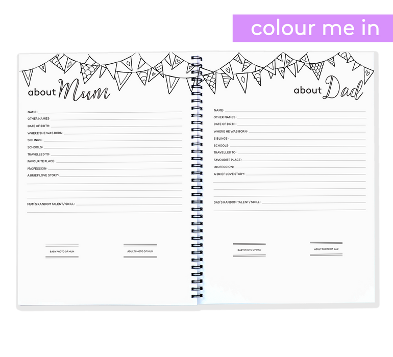 Blueberry Co Colour Me In Baby Book