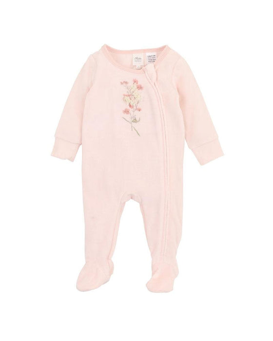 Bébé Nancy Velour Zip Onesie