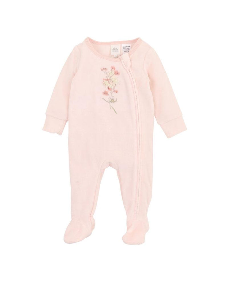 Bébé Nancy Velour Zip Onesie