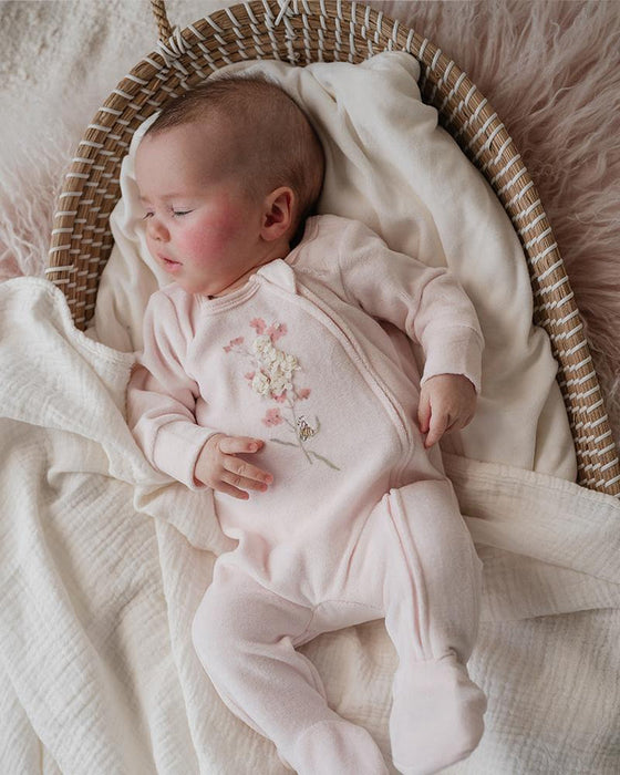 Bébé Nancy Velour Zip Onesie